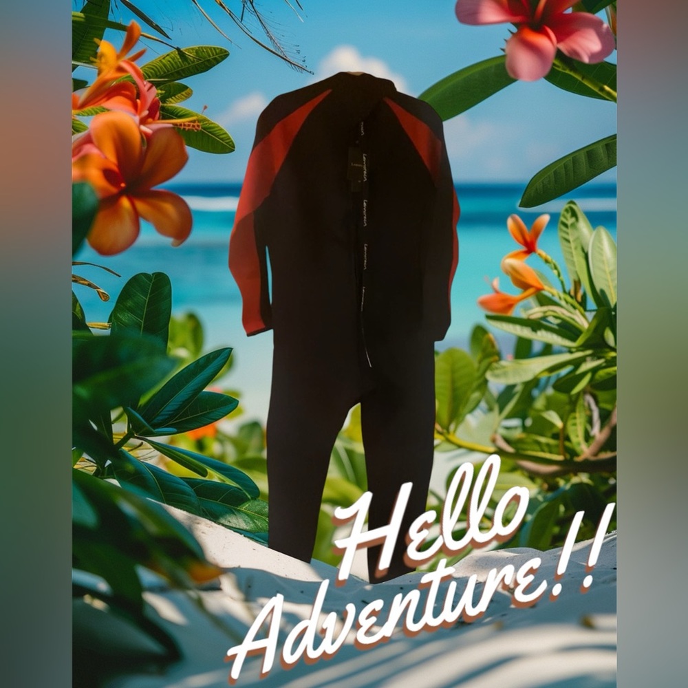 Lemorecn Wetsuit, Long Sleeve, Red & Black, Front Zip, 2XL, NWT, Unisex, $145